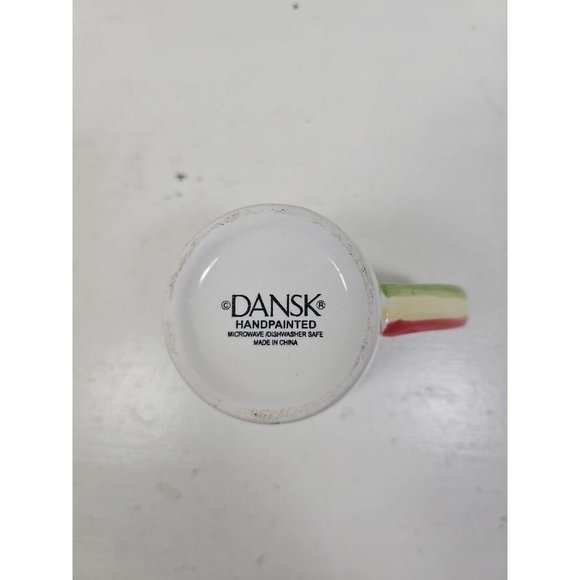 Dansk Handpainted Mug Ceramic Lemon Zest Yellow & Red Sunflower Coffee Tea - Picture 4 of 4